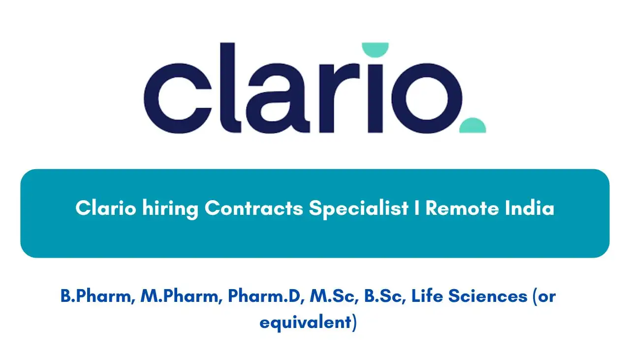 Clario hiring Contracts Specialist I Remote