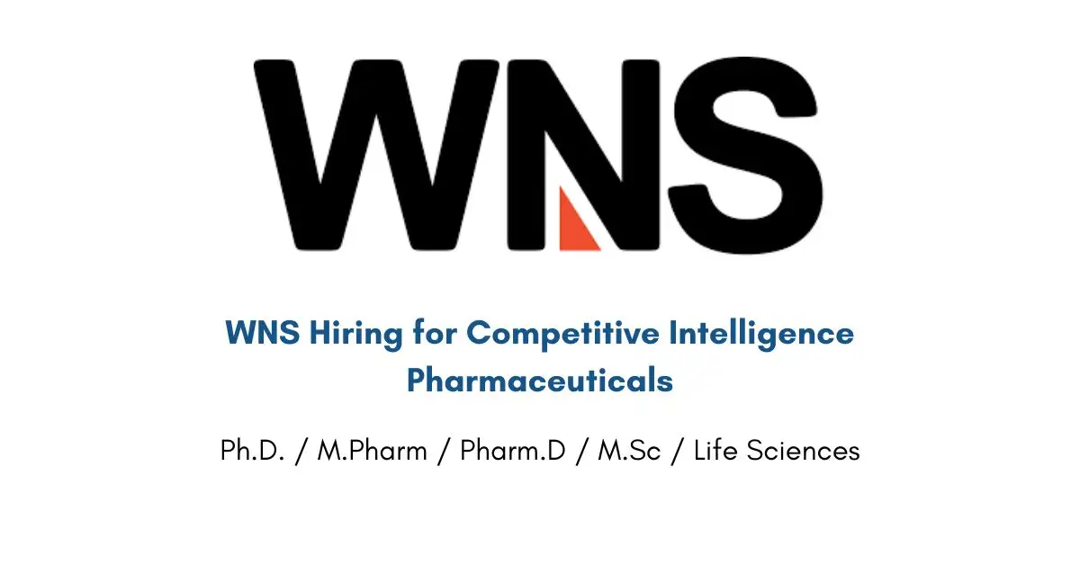 WNS Hiring for Competitive Intelligence Pharmaceuticals