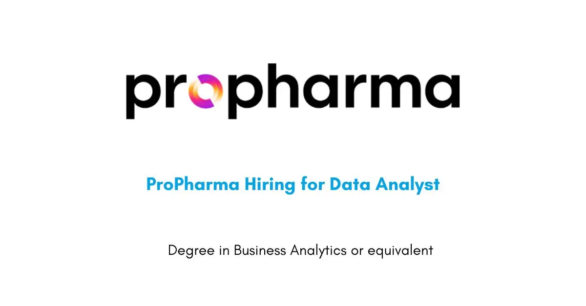 ProPharma Hiring for Data Analyst