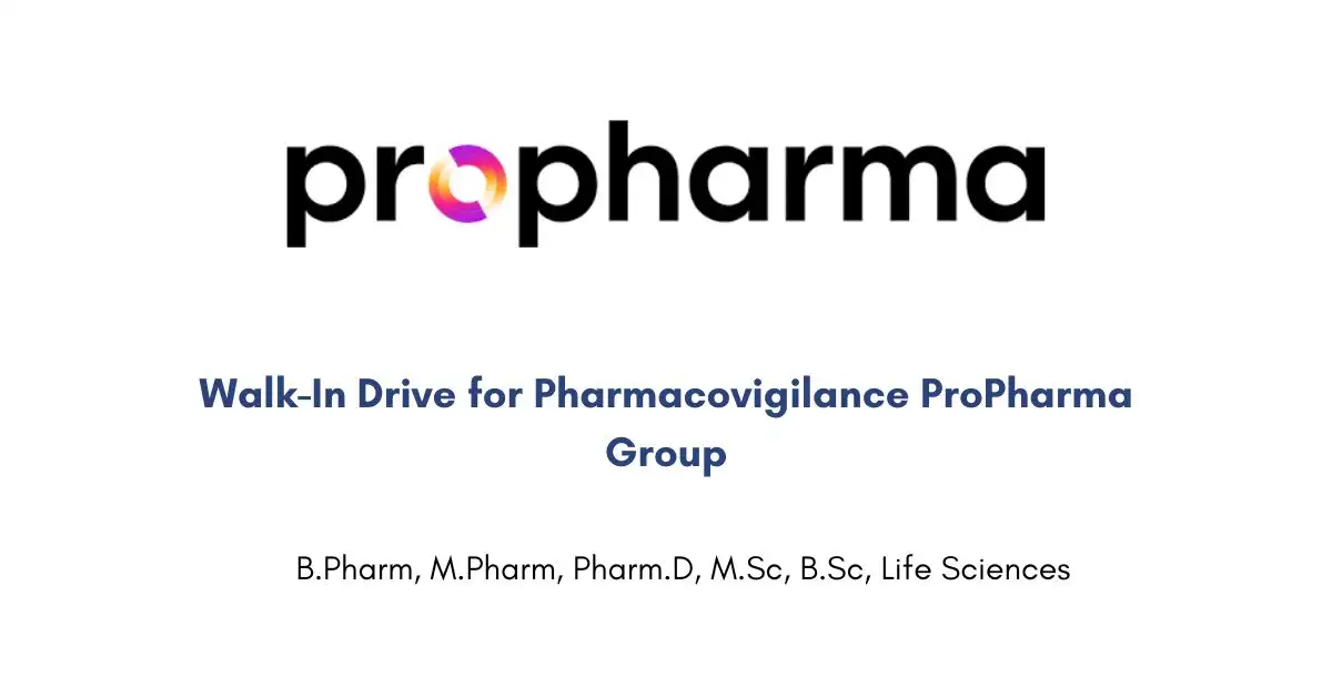 Walk-In Drive for Pharmacovigilance ProPharma Group
