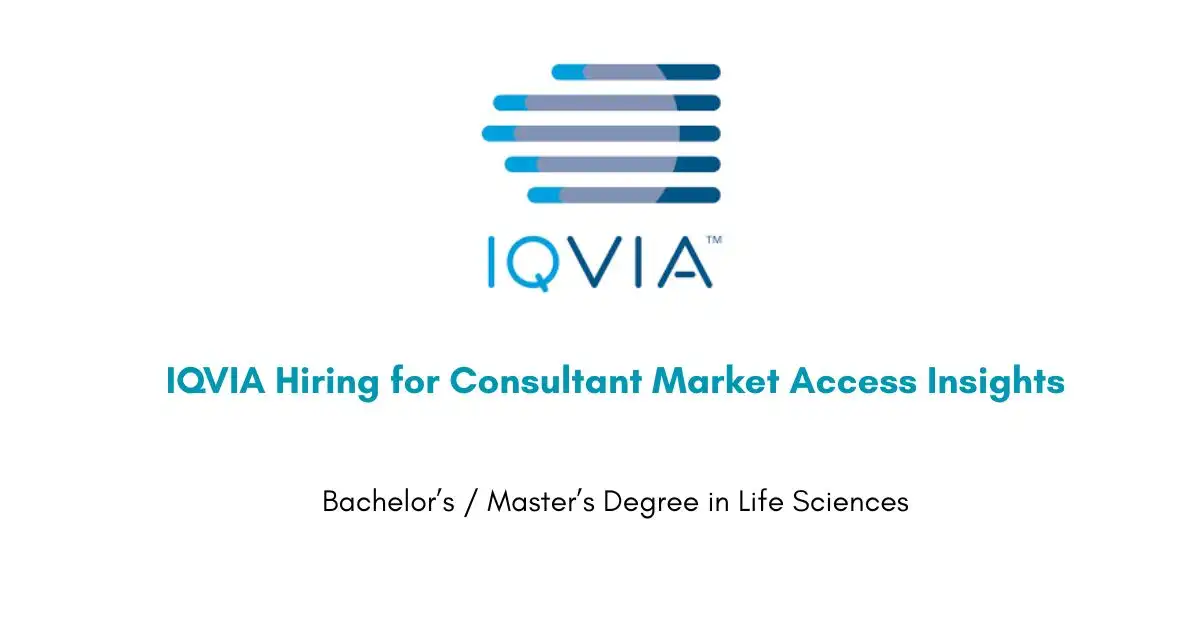 IQVIA Hiring for Consultant Market Access Insights