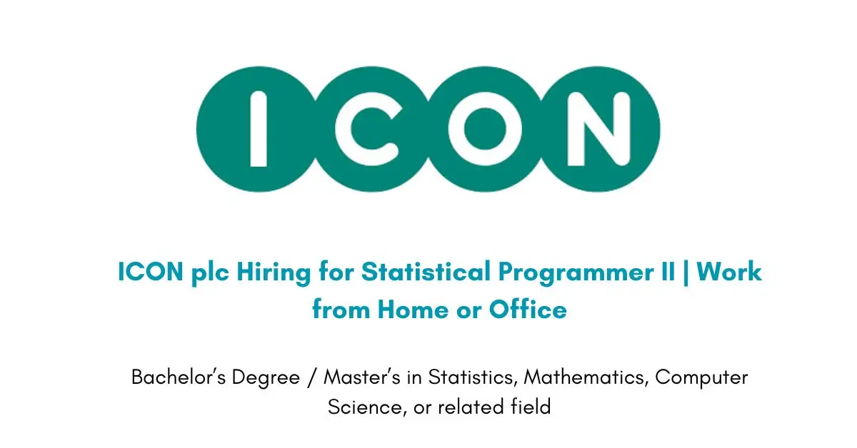 ICON plc Hiring for Statistical Programmer II