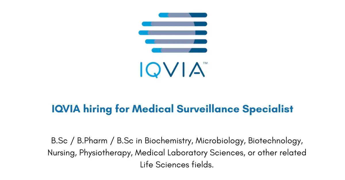 IQVIA hiring for Medical Surveillance Specialist
