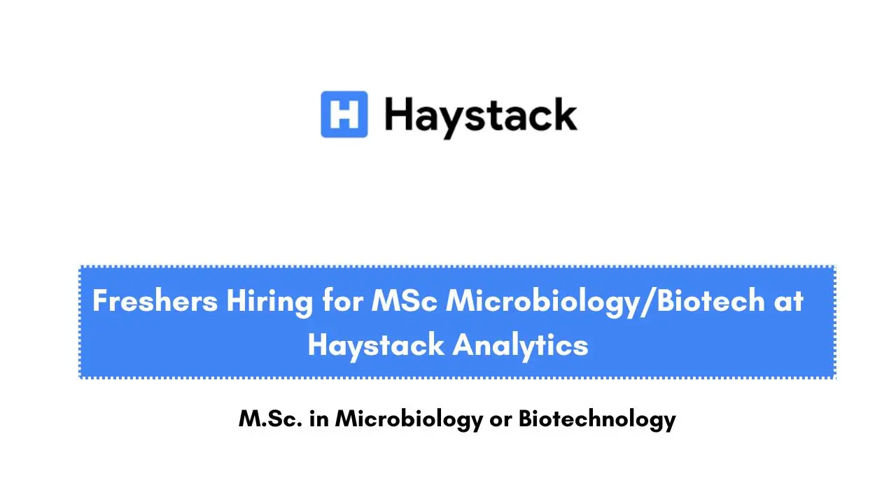 Freshers Hiring for MSc Microbiology/Biotech