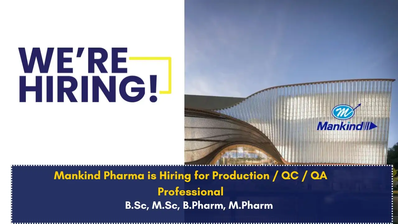 Mankind Pharma is Hiring for Production / QC / QA
