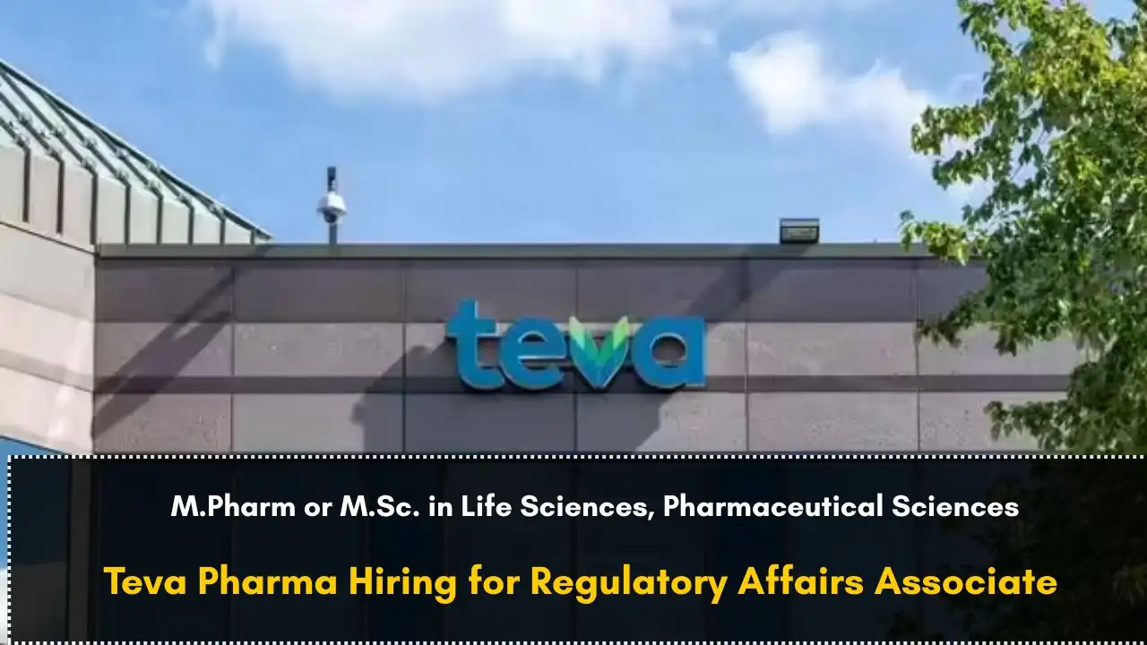 Teva Pharma Hiring for Regulatory Affairs Associate