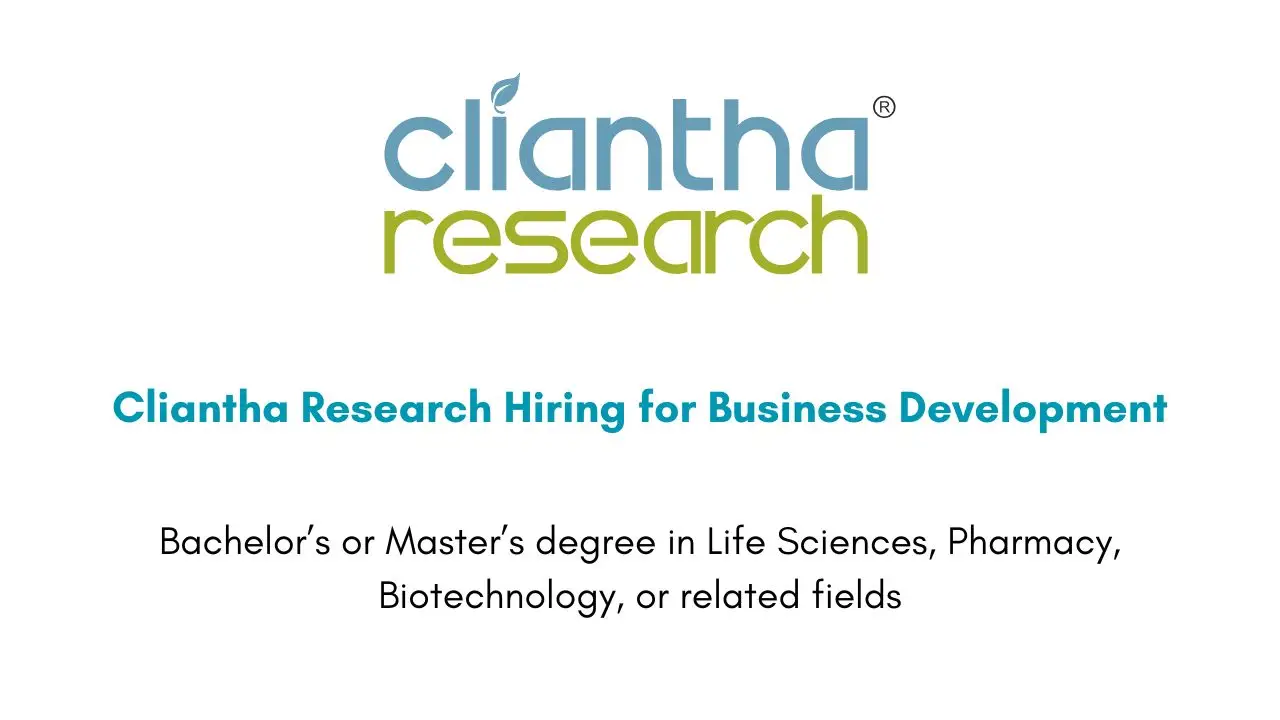 Cliantha Research Hiring for Business Development