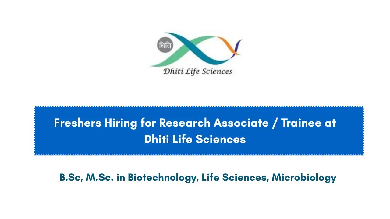 Freshers Hiring for Research Associate / Trainee