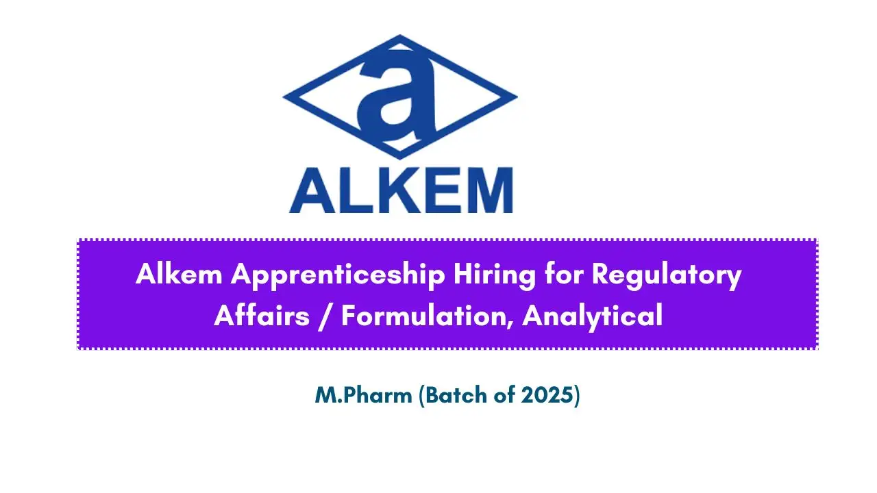 Alkem Apprenticeship Hiring for Regulatory Affairs