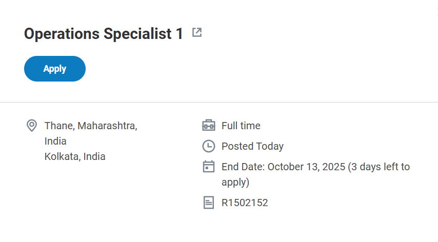 Fresher Job AT IQVIA