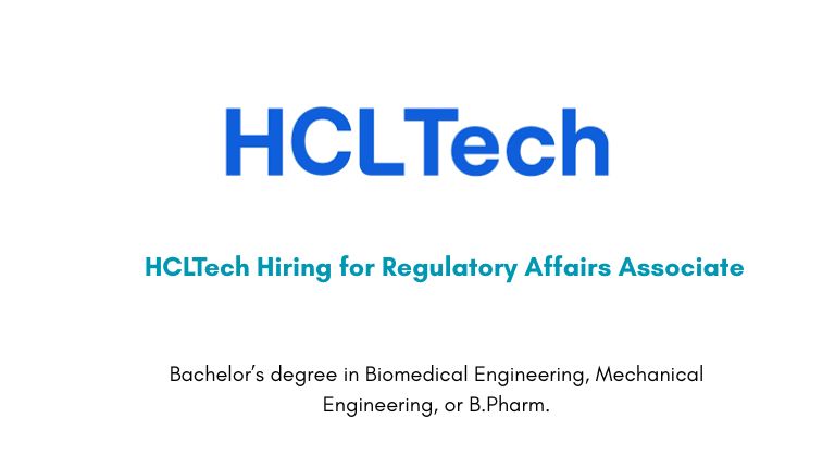 HCLTech Hiring for Regulatory Affairs Associate