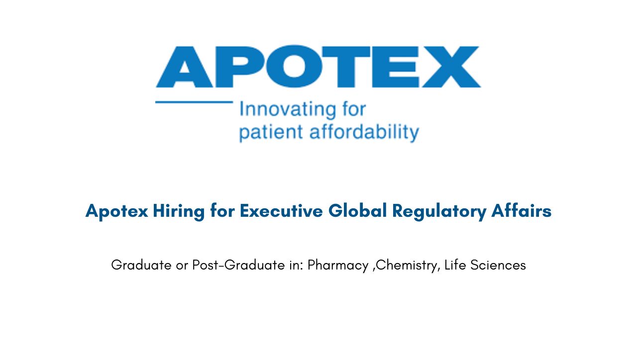 Apotex Hiring for Executive Global Regulatory Affairs
