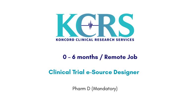 Clinical Trial e-Source Designer Remote Job at KCRS Koncord Clinical Research