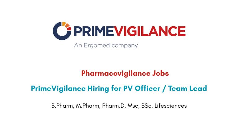 PrimeVigilance Hiring for PV Officer / Team Lead