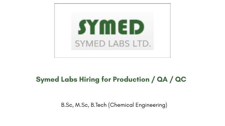 Symed Labs Hiring for Production / QA / QC
