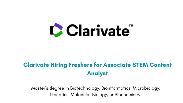 Clarivate Hiring Freshers for Associate STEM Content Analyst