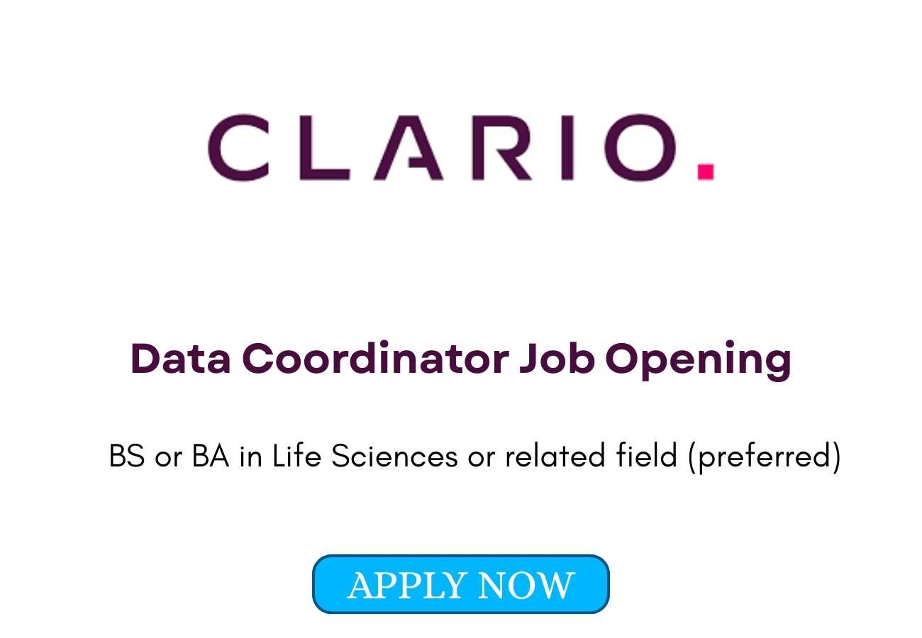 Data Coordinator Job Opening at Clario
