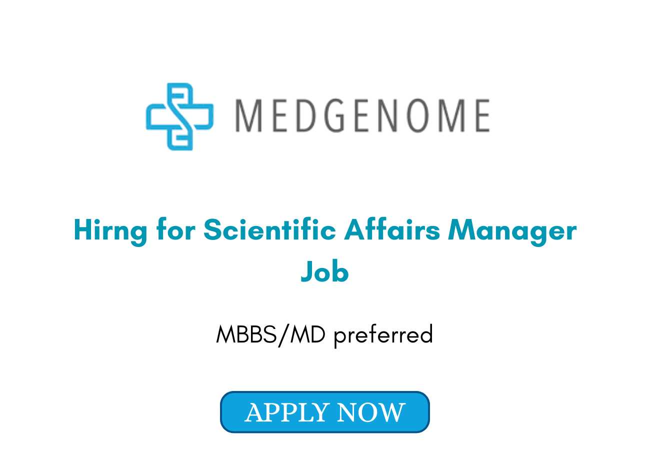 Scientific Affairs Manager Job at MedGenome