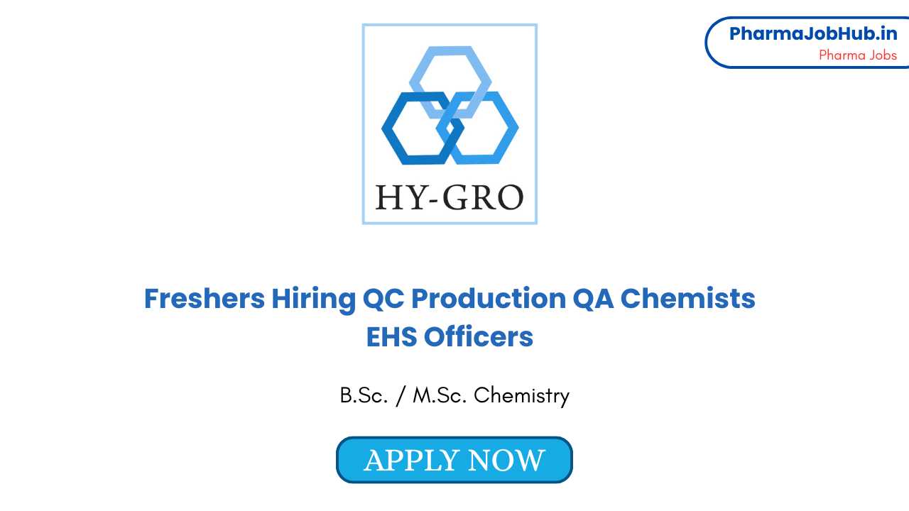 Hy Gro Chemicals Hiring QC Production QA
