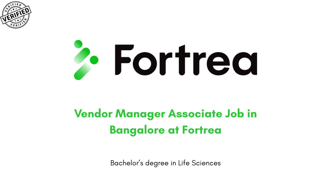 Vendor Manager Associate Job in Bangalore