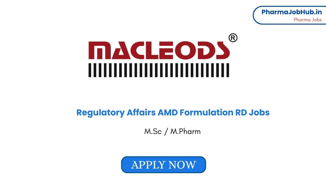 Regulatory Affairs AMD Formulation RD Jobs
