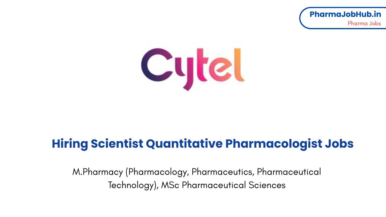 Cytel Hiring Scientist Quantitative Pharmacologist