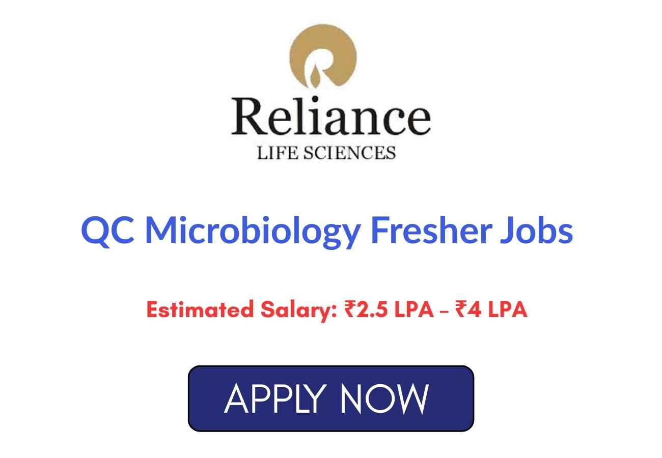 QC Microbiology Fresher Jobs at Reliance