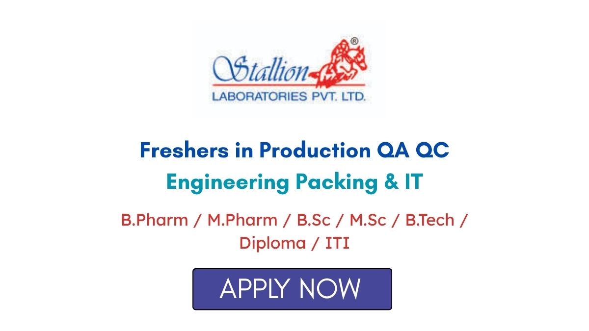 Pharma Jobs for Freshers in Production QA QC Engineering Packing & IT