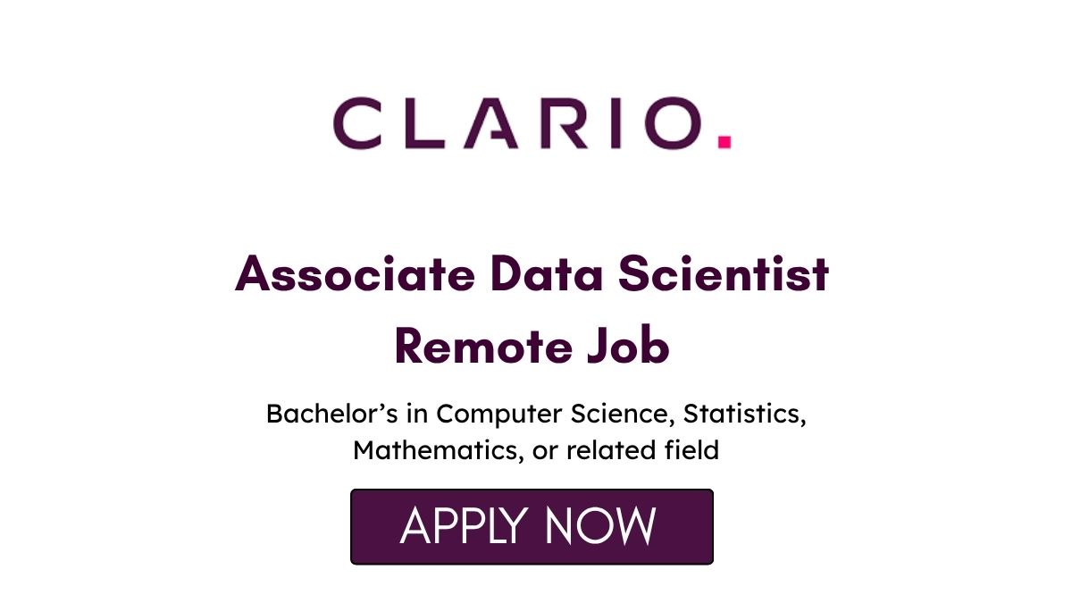 Associate Data Scientist Remote Job at Clario