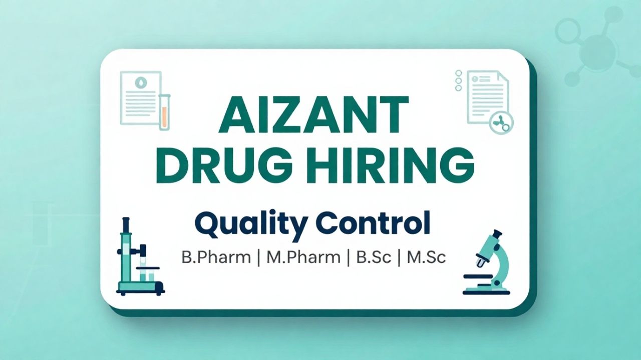 Aizant Drug Hiring For Quality Control