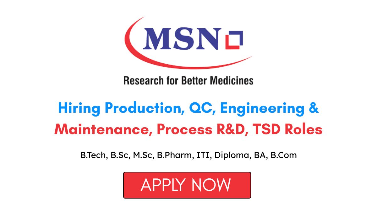 MSN Laboratories Jobs 2026