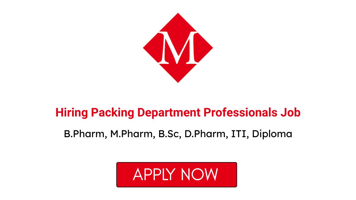 Marksans Pharma Hiring Packing Department Professionals Job in Goa